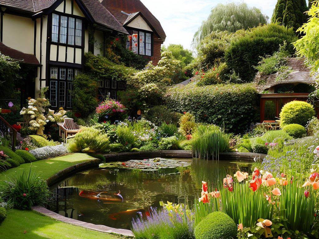 Serenity Springs Koi pond in Mevagissey, United Kingdom