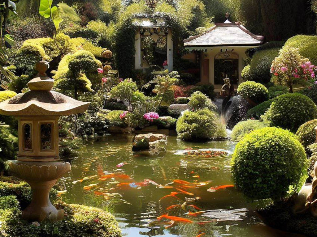 Enchanted Waters Koi pond in Orlando, Florida